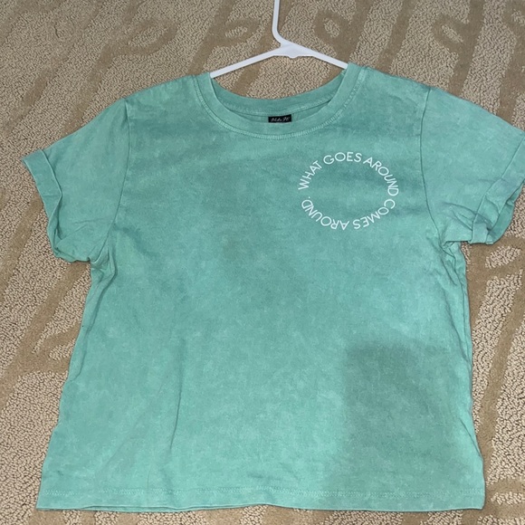 blue cropped graphic tee - Picture 1 of 3